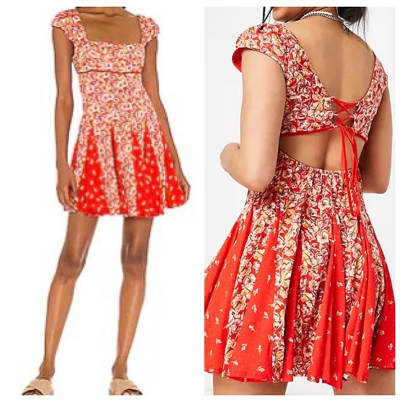 Free People Dresses & Skirts - Free People Ponderosa Mini Dress in Strawberry Sz M
